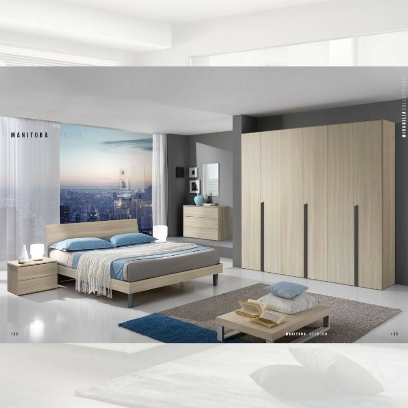 foto del prodotto camera da letto completa colore olmo con armadio 6 ante manitoba