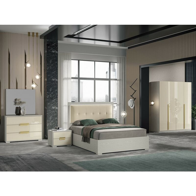 foto del prodotto camera da letto completa matrimoniale quercia bianca dream arredamento moderno