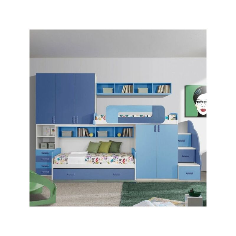 foto del prodotto cameretta soppalco catania bianco e blu