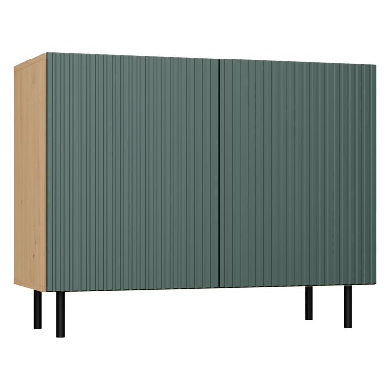 foto del prodotto cami credenza glamour a 2 ante 100x40x78 cm 4 nicchie portaoggetti ante a doghe