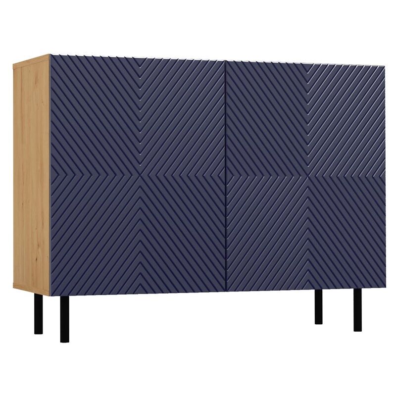 foto del prodotto cami credenza glamour a 2 ante 100x40x78 cm 4 nicchie portaoggetti frontali a doghe