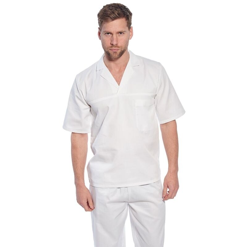 foto del prodotto camicia bianca da panettiere a maniche corte bianco xs