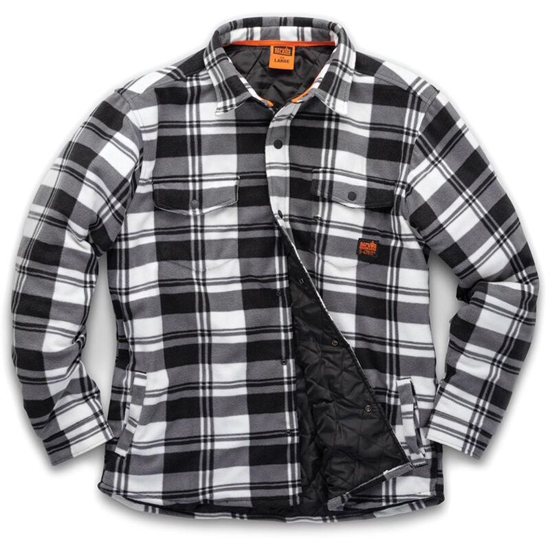 foto del prodotto camicia imbottita worker a quadri nera bianca xs