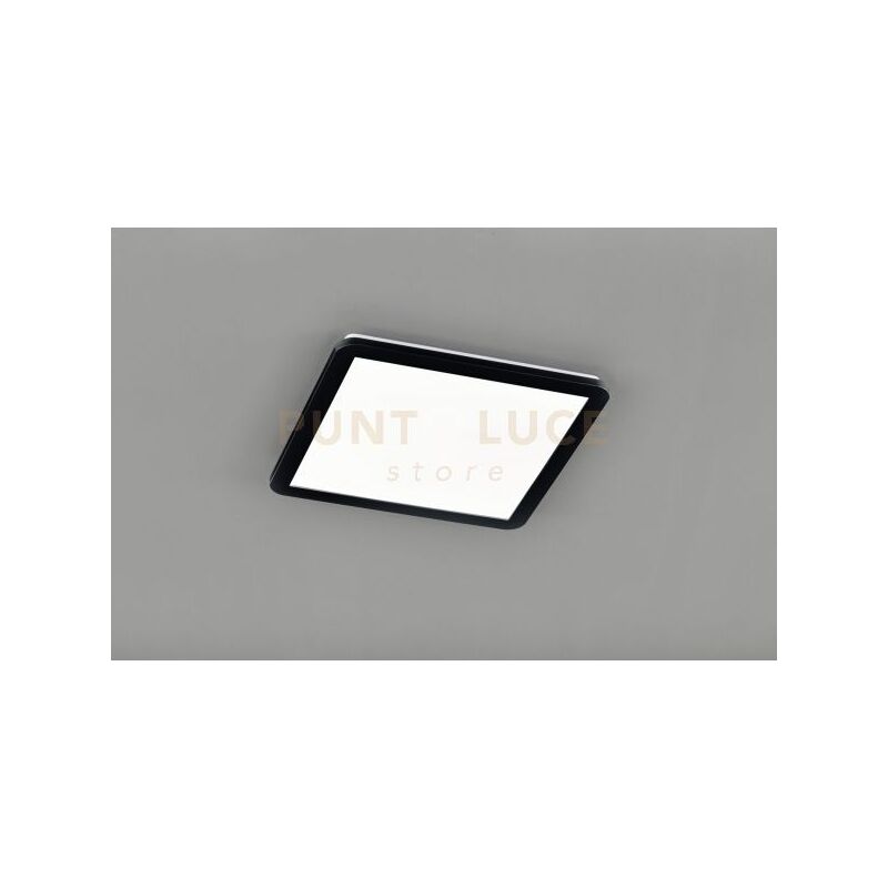 foto del prodotto camilla h2o plafoniera led 22w 2700lm, 3000k quadrata bordo nero dimmerabile con interruttore ip44 d. 40cm