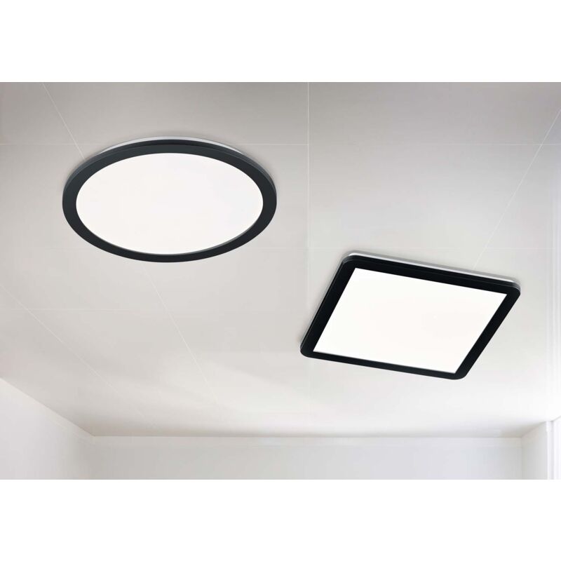 foto del prodotto camilla h2o plafoniera led quadrata bordo nero dimmerabile con interruttore ip44 d. 40cm