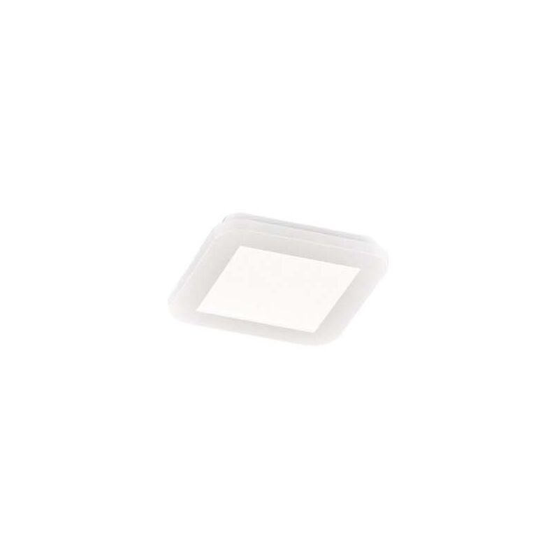 foto del prodotto camillus plafoniera led quadrata metallo bianco opaco con funzione dimmerabilita con normale interruttore a parete ip44 l. 17cmx17cm