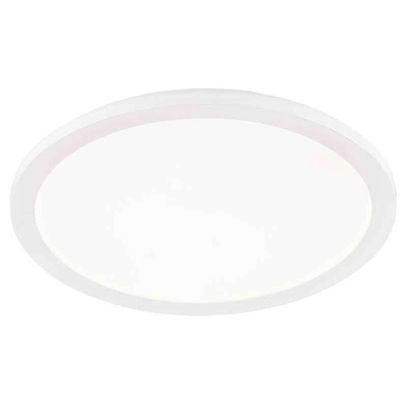 foto del prodotto camillus plafoniera led tonda metallo bianco opaco con funzione dimmerabilita' con normale interruttore a parete ip44 d. 40cm led 22 w 2.700 lm
