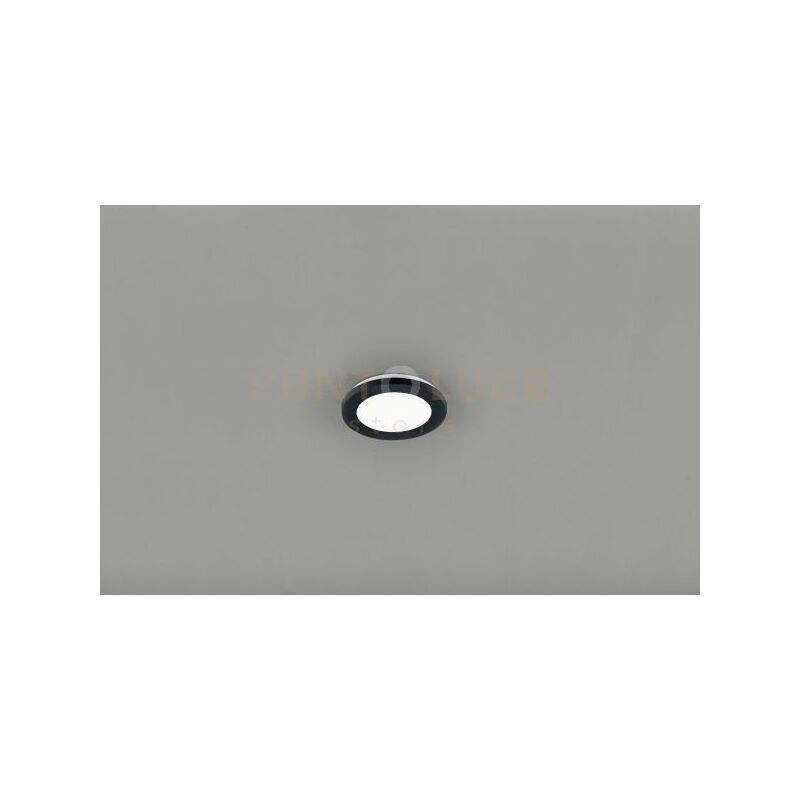 foto del prodotto camillus plafoniera led tonda metallo nero opaco con funzione dimmerabilita con normale interruttore a parete ip44 d. 17cm led 9 w 1.000 lm 