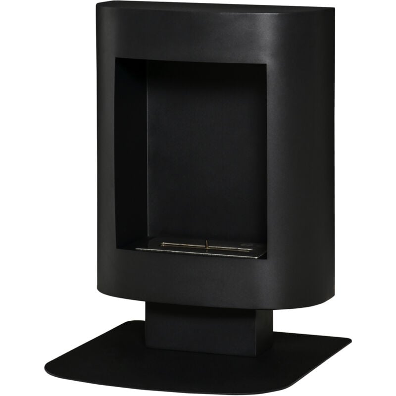 foto del prodotto caminetto a bioetanolo con copertura fino 20 serbatoio da 1.5l nero homcom