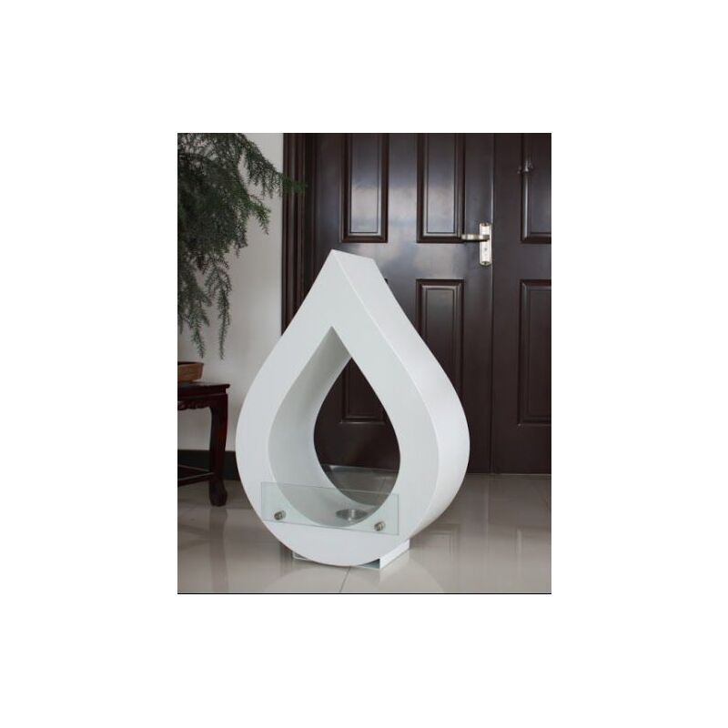 foto del prodotto caminetto al bioetanolo design drop bianco