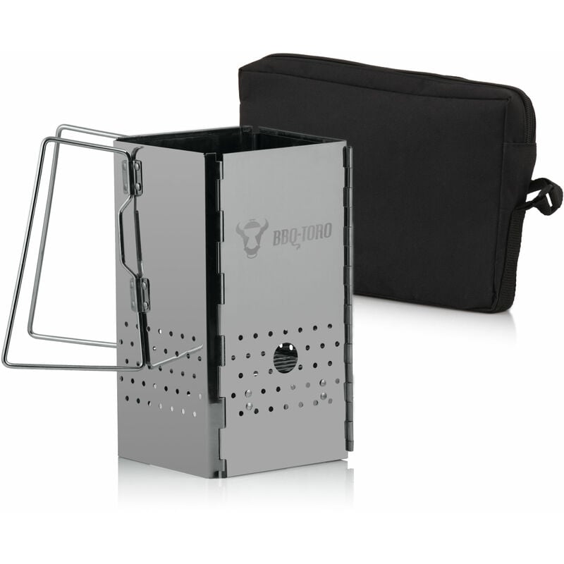 foto del prodotto caminetto di accensione pieghevole con manici 16 x 16 x 29 cm, pieghevole bbq toro