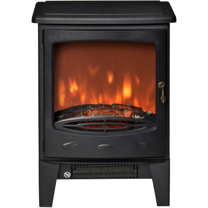 foto del prodotto caminetto elettrico temperatura regolabile 900w 1800w ed effetto fiamma homcom