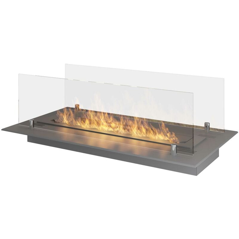 foto del prodotto camino a bioetanolo da incasso 60x32 cm insert 600 in acciao inox