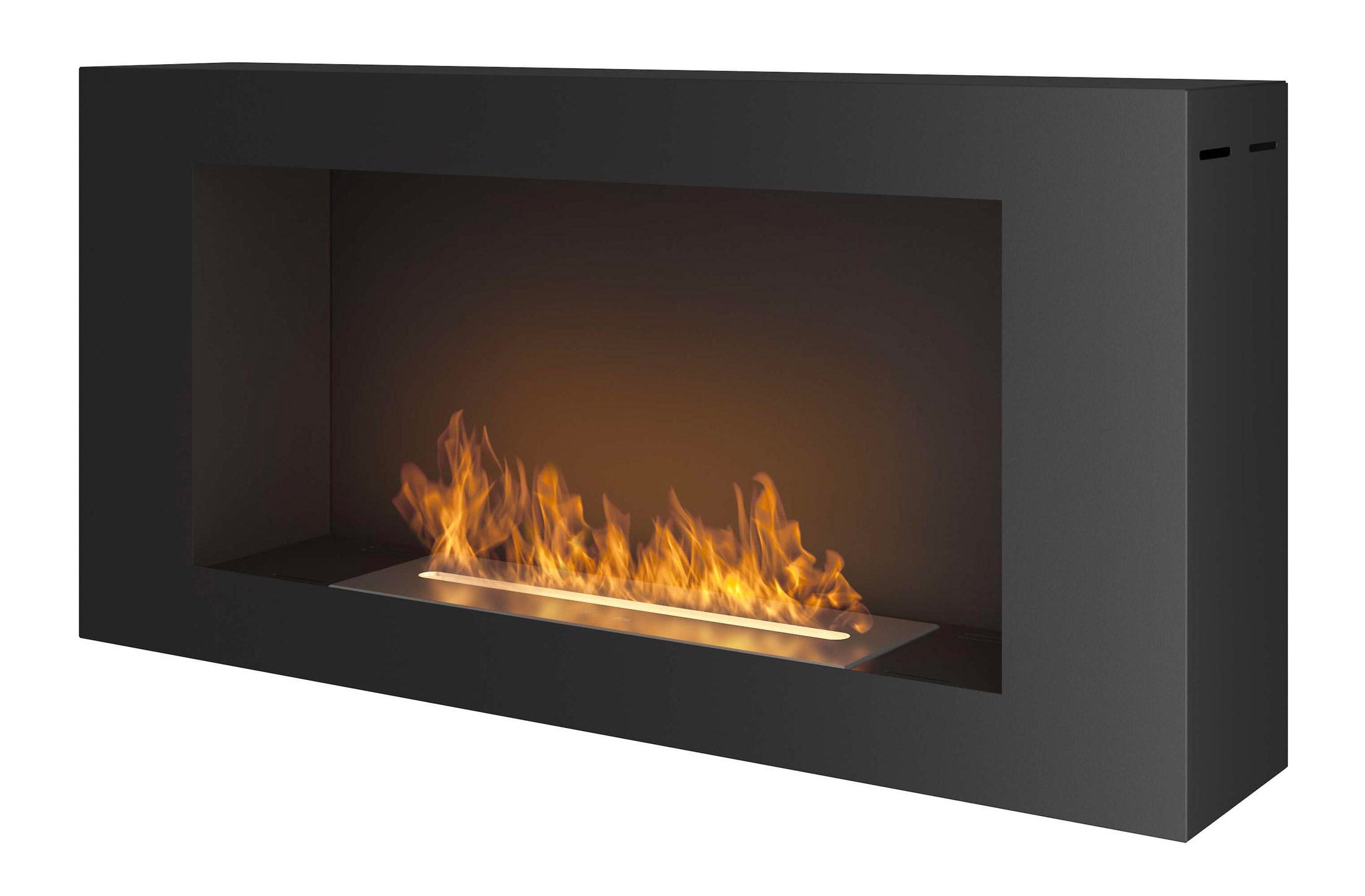 foto del prodotto camino a bioetanolo da parete 91x44 cm blackbox 910 nero