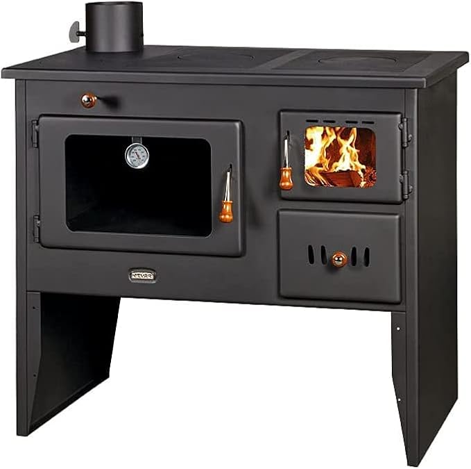 foto del prodotto camino a legna prity 2p41, 15kw, canna fumaria sinistra