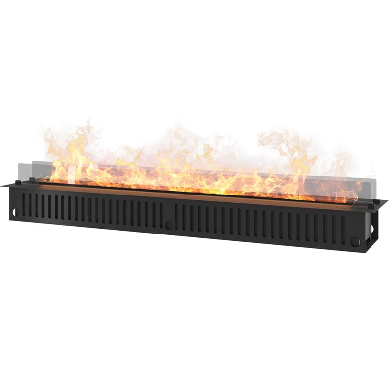 foto del prodotto camino a vapore elettrico da incasso 220x48,5x33 cm invapo con led rgb nero