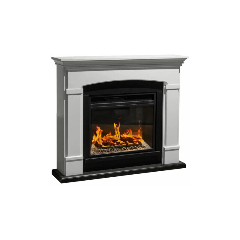 foto del prodotto camino elettrico adams mobile bianco in legno potenza 900 1800w 107x24x95,2 cm