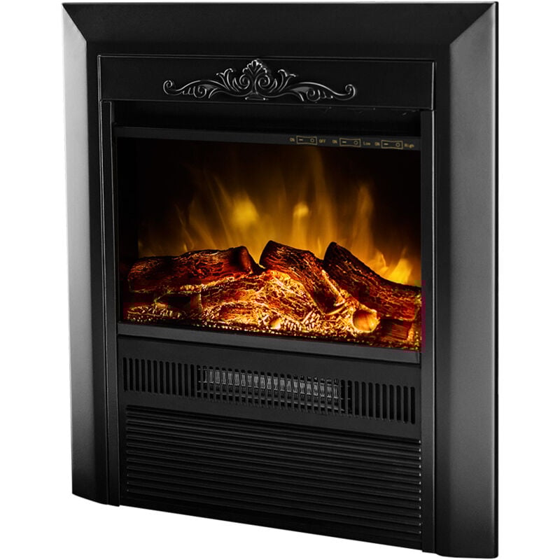 foto del prodotto camino elettrico da incasso 59x52,1x16,3 cm effetto fiamma 2000w cristina nero