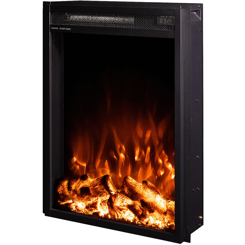 foto del prodotto camino elettrico da incasso 60x49,6x13,5 cm effetto fiamma 1500w miriam nero