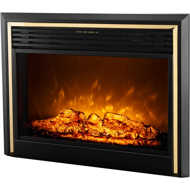 foto del prodotto camino elettrico da incasso 65,4x81,6x23,2 cm effetto fiamma 1950w richi nero