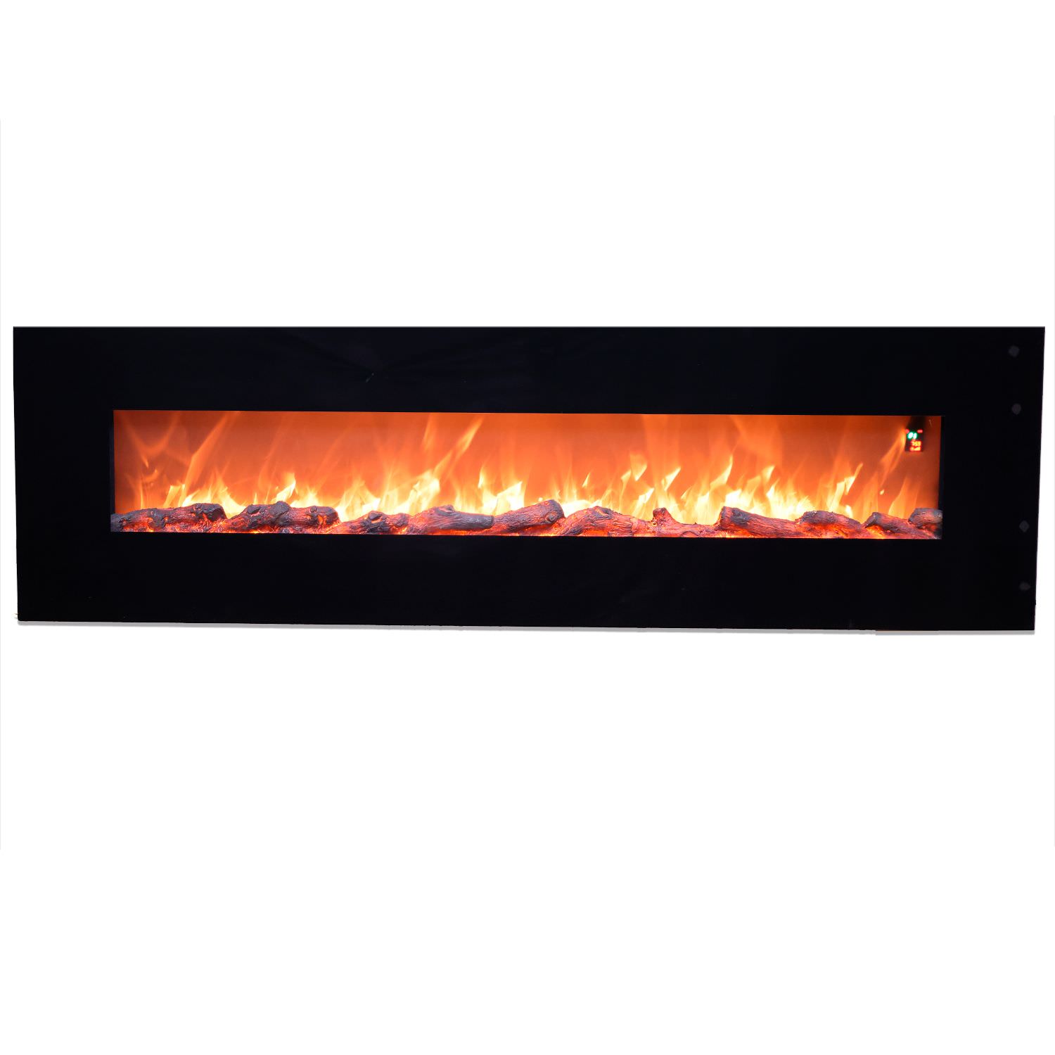 foto del prodotto camino elettrico da parete 182,5x55x13,9 cm 1500w effetto fiamma sined pordoi nero