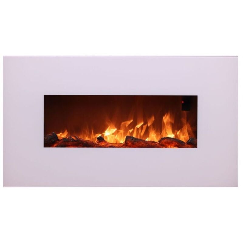 foto del prodotto camino elettrico da parete 98x55x14 cm effetto fiamma 1500w sined monte bianco