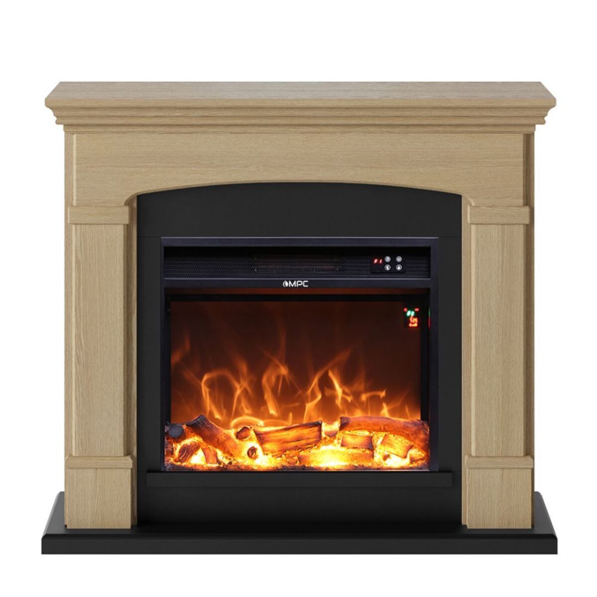 foto del prodotto camino elettrico da pavimento 107,2x95,2x24,5 cm effetto fiamma 1500w sined siena rovere