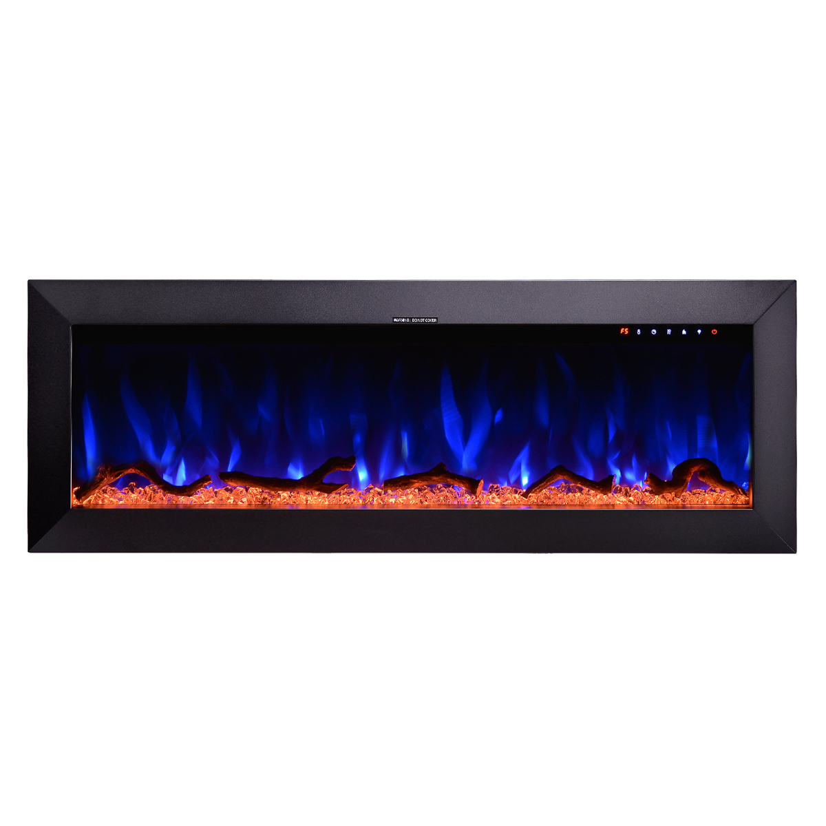 foto del prodotto camino elettrico da pavimento 45,5x127x18 cm effetto fiamma 1500w racy 50 nero