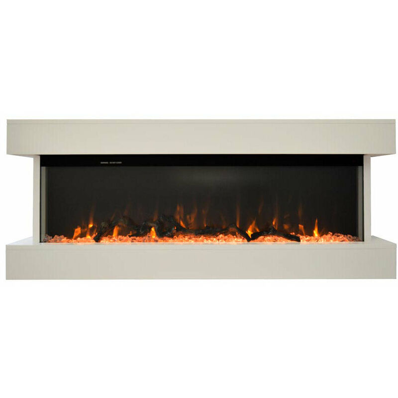 foto del prodotto camino elettrico da pavimento effetto fiamma 1500w alaro bianco