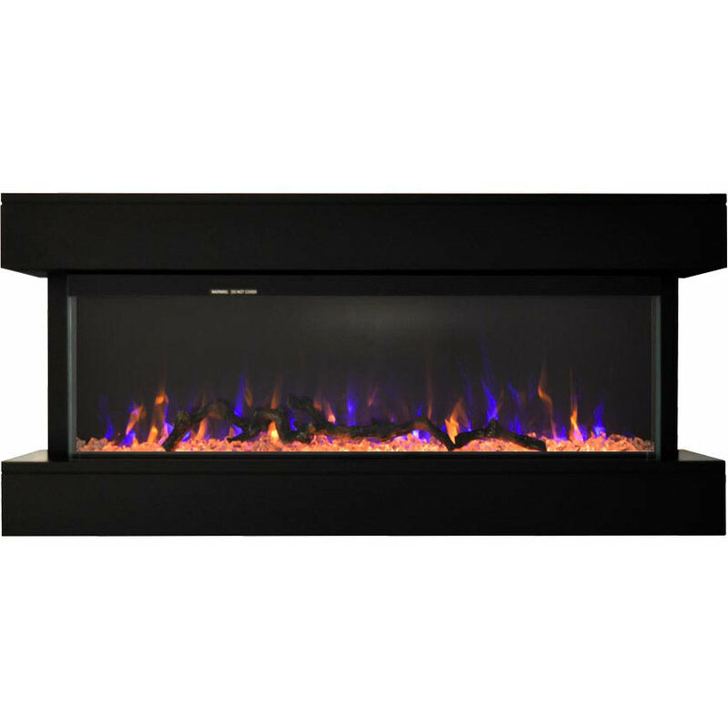 foto del prodotto camino elettrico da pavimento effetto fiamma 1500w alaro nero