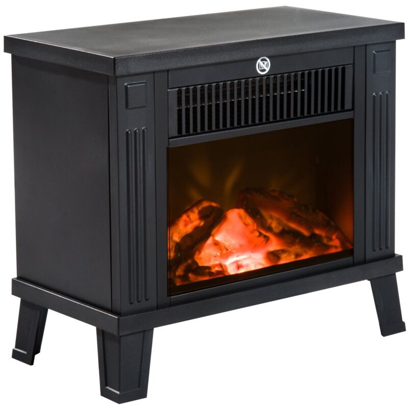 foto del prodotto camino elettrico da terra effetto fiamma riscaldamento potenza 600w 1200w homcom