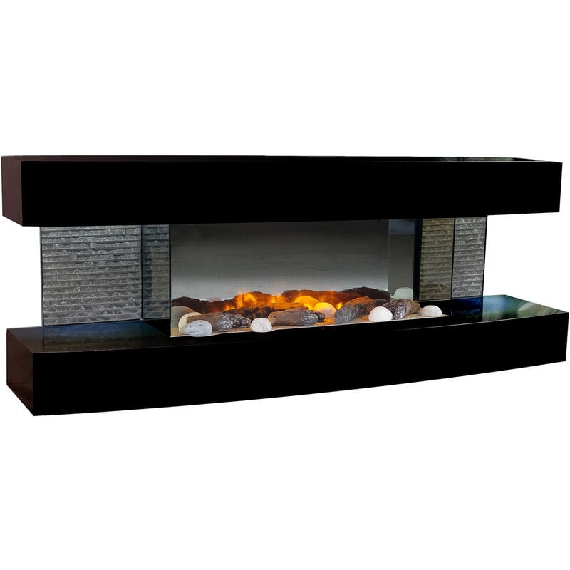 foto del prodotto camino elettrico design nero 2000w lounge noire chemin arte