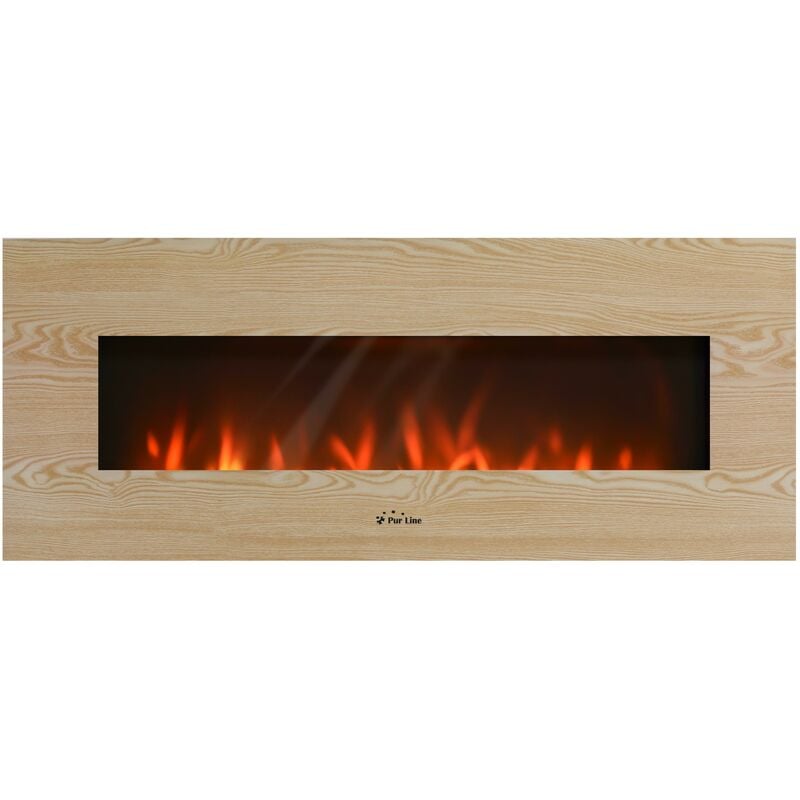 foto del prodotto camino elettrico panoramico con luce led ambientale e pannello frontale in mdf purline che-530