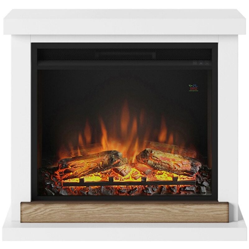 foto del prodotto camino elettrico tagu hagen bianco a led da pavimento con cornice 1500w