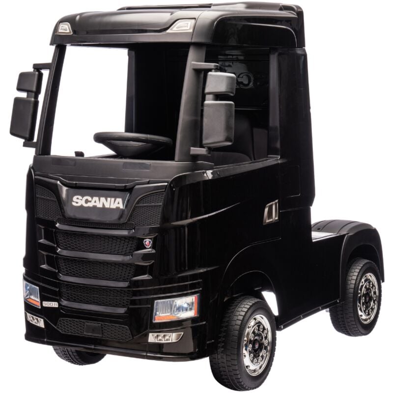 foto del prodotto camion elettrico per bambini scania 24v porte apribili nero