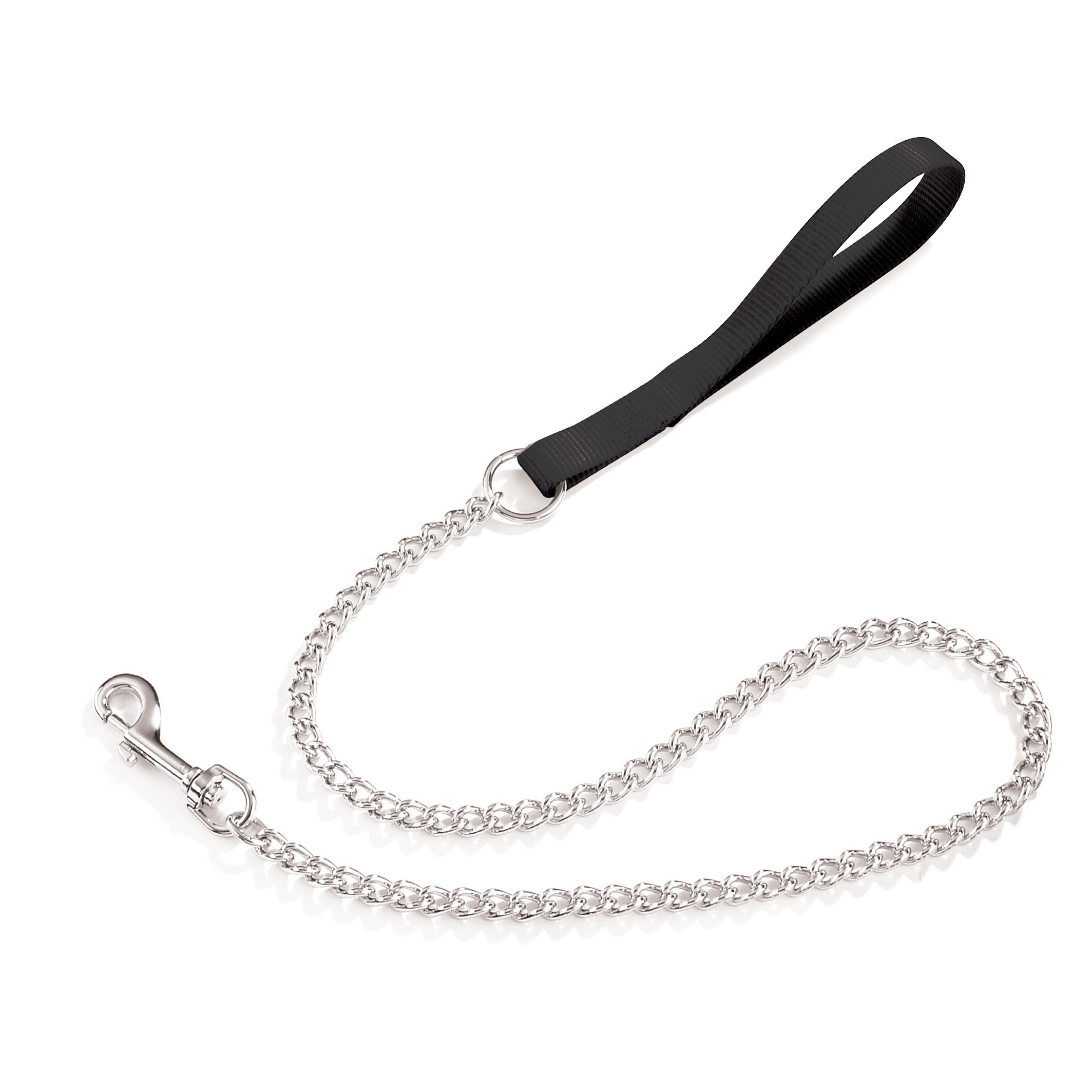 foto del prodotto camon cane guinzaglio con catena cromata 4x600 mm nero