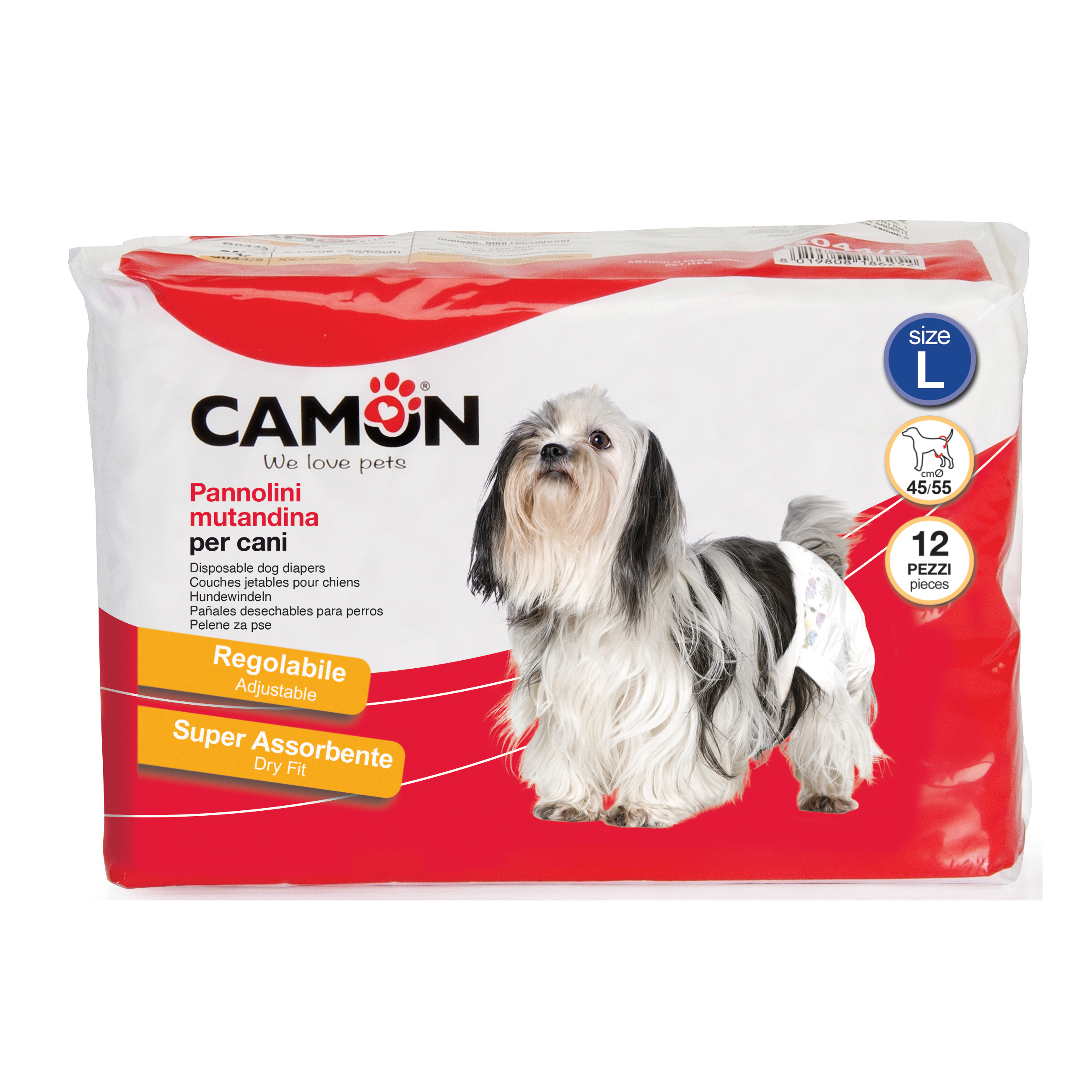 foto del prodotto camon cane pannolini mutandina tg. quot l quot 45 55 cm cf. 12 pz 