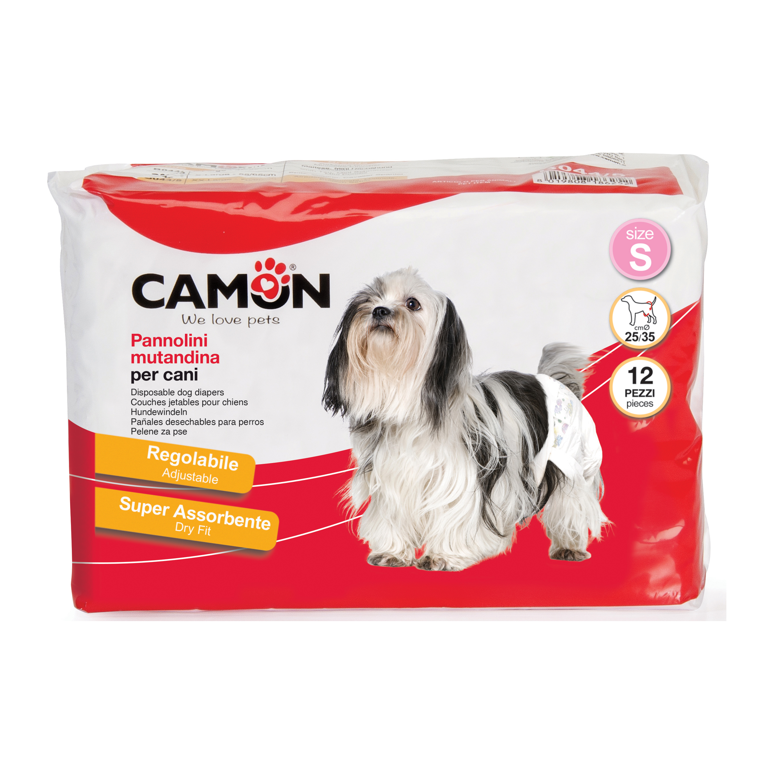 foto del prodotto camon cane pannolini mutandina tg. quot s quot 25 35 cm cf. 12 pz 
