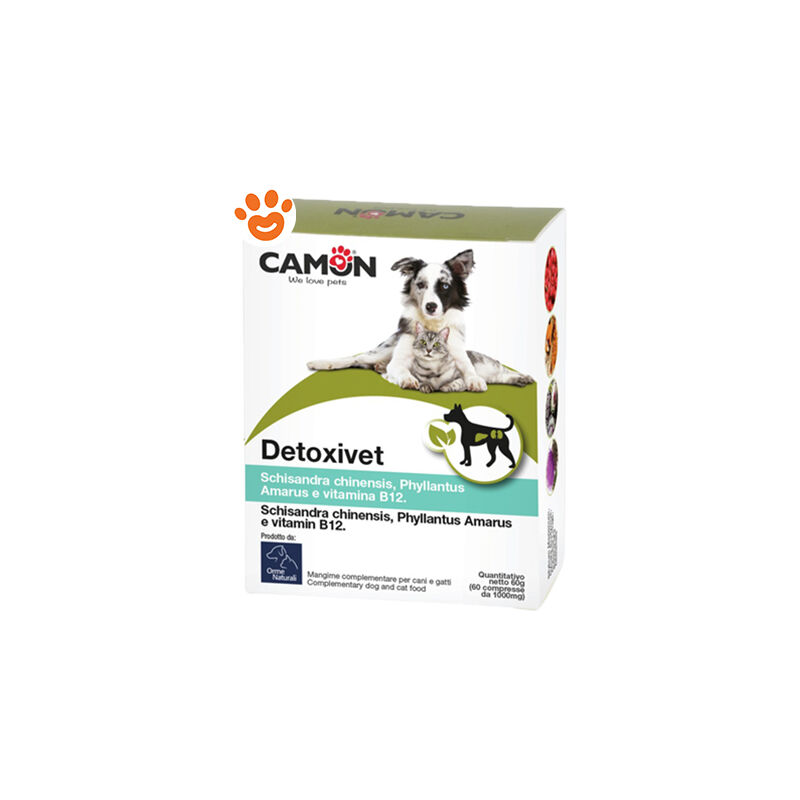 foto del prodotto camon dog cat orme naturali detoxivet dog cat orme naturali detoxivet confezione da 60 compresse