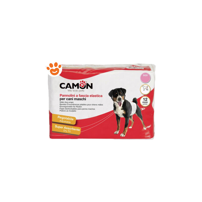 foto del prodotto camon dog pannolini a fascia elastica camon dog pannolini a fascia elastica confezione da 12 pezzi taglia m 