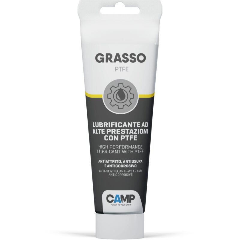 foto del prodotto camp grasso ptfe, grasso lubrificante sintetico a base di ptfe ad alte prestazioni, effetto anti usura e anti grippaggio, 150 ml
