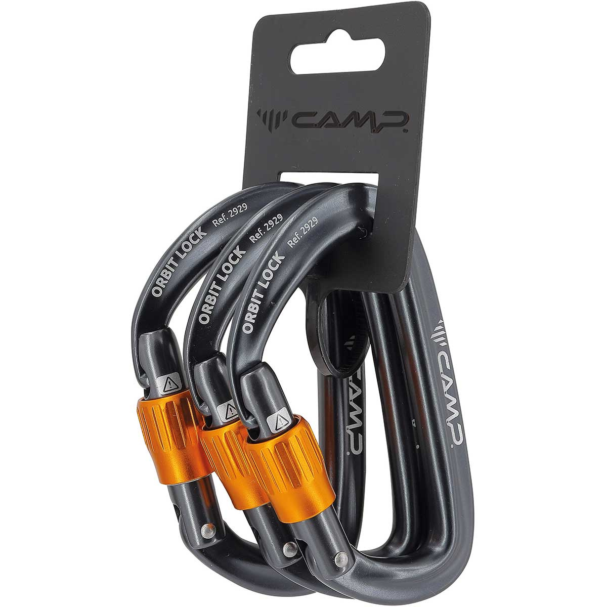 foto del prodotto camp moschettone orbit lock, confezione da 3
