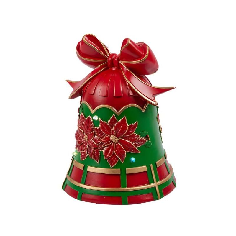 foto del prodotto campana decorata con babbo in metallo con miniled per decorazioni natalizie piccolo