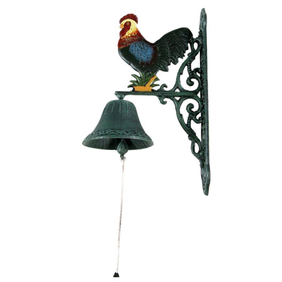 foto del prodotto campana ghisa gallo colorato cm23x13h36