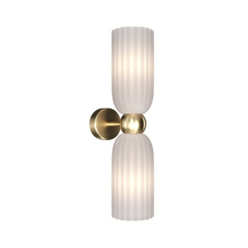 foto del prodotto campana lampada da parete 43 cm, ottone bianco latte