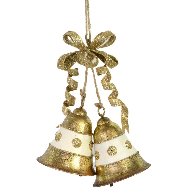 foto del prodotto campana metallo oro cm15x6x23