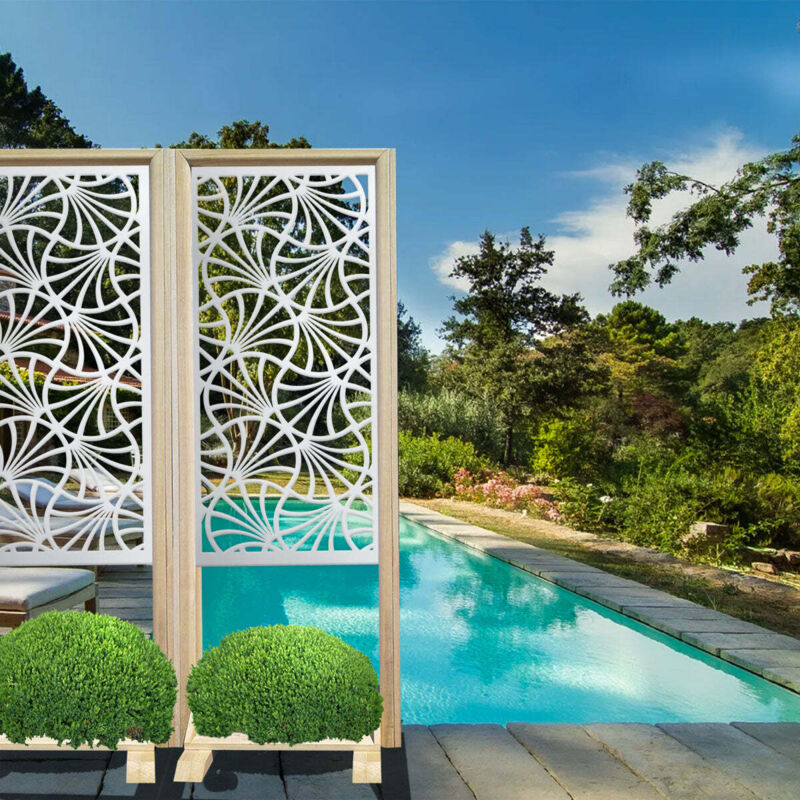 foto del prodotto campane separ paravento modulabile 70x190cm in legno e pvc colore bianco