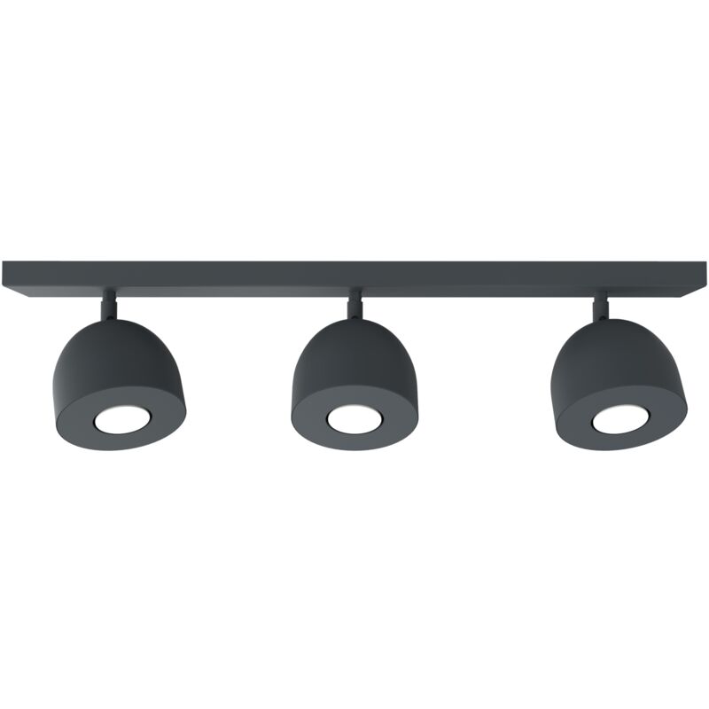 foto del prodotto campanella plafoniera, 3x gu10, max 33w, metallo, antracite, d.12cm lumicom