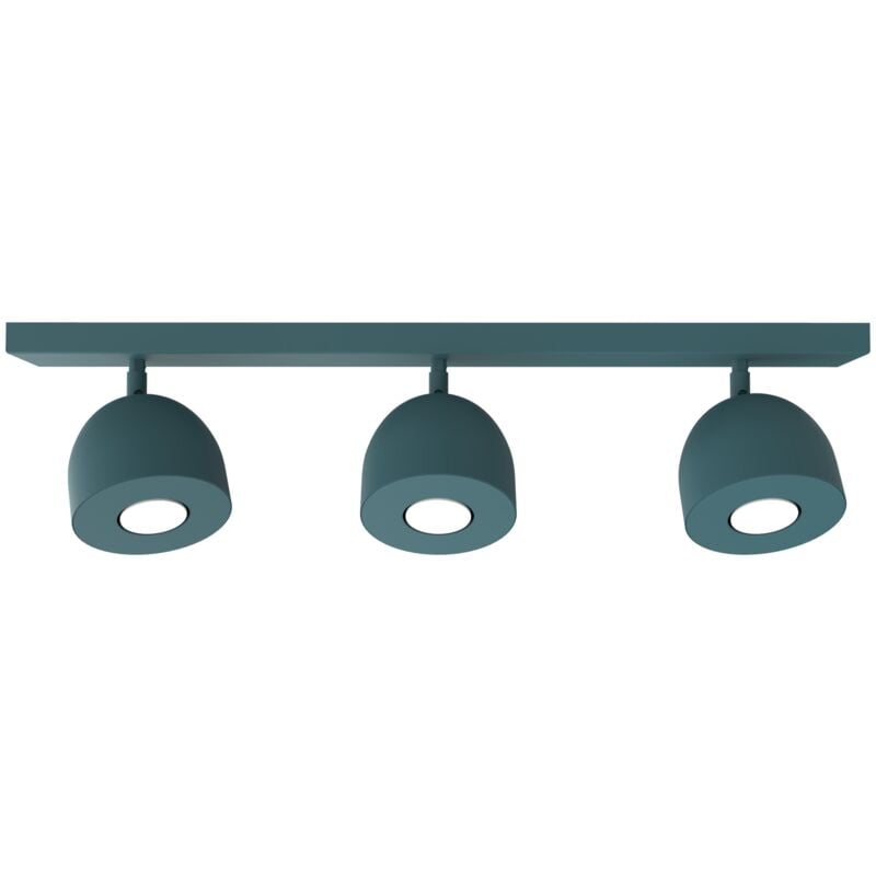 foto del prodotto campanella plafoniera, 3x gu10, max 33w, metallo, blu mediterraneo, d.12cm lumicom