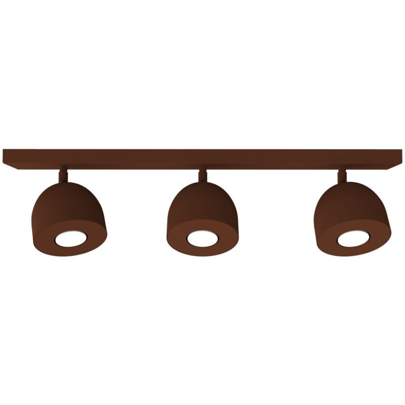 foto del prodotto campanella plafoniera, 3x gu10, max 33w, metallo, corten, d.12cm lumicom